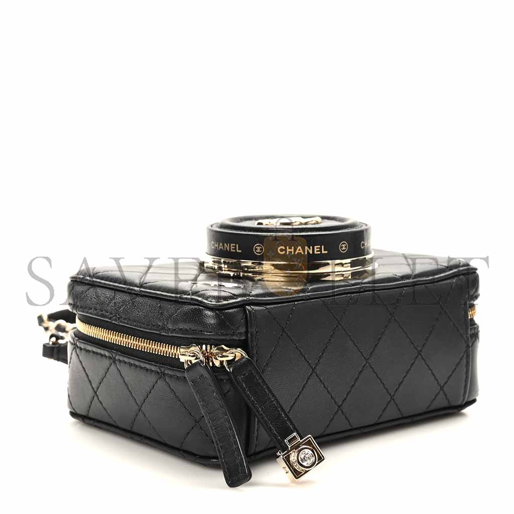 CHANEL MASTER LAMBSKIN QUILTED COCO CLICK BAG BLACK AS4817 (16*11.5*6cm)